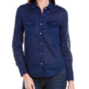 Tory Burch Navy Blue Button-Up Shirt